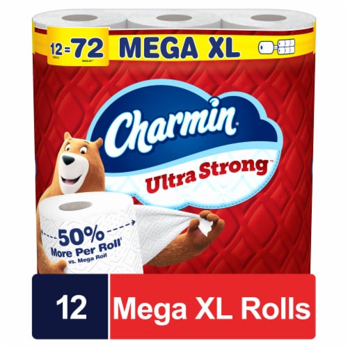 Charmin Ultra Strong 2-Ply Toilet Paper, 12 Mega XL Rolls, 330 Sheets per Roll - front package
