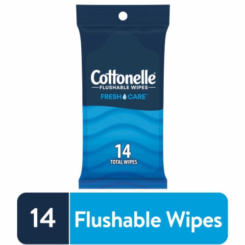 Cottonelle Fresh Care Flushable Wet Wipes, 1 Travel Pack, 14 Wipes - front package