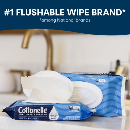 Cottonelle Fresh Care Flushable Wet Wipes, 1 Travel Pack, 14 Wipes - package details