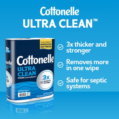 Cottonelle Ultra Clean Toilet Paper, 12 Mega Rolls, 284 Sheets per Roll - package details