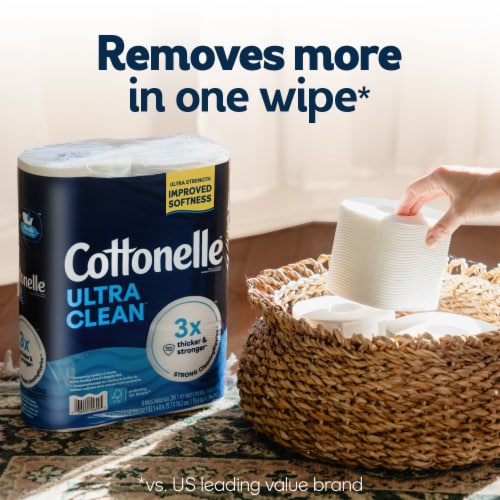 Cottonelle Ultra Clean Toilet Paper, 18 Mega Rolls, 284 Sheets per Roll - package details