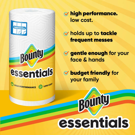 Bounty Essentials Select-A-Size 2-Ply Paper Towels, 2 Triple Rolls, 162 Sheets per Roll - package details