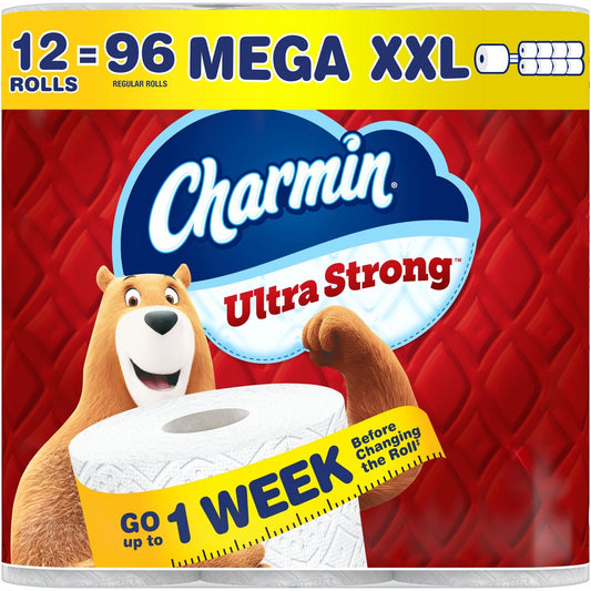 Charmin Ultra Strong 2-Ply Toilet Paper, 12 Mega XXL Rolls, 440 Sheets per Roll - front package